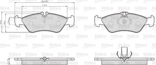 Valeo 872661 - Гальмівні колодки, дискові гальма autozip.com.ua