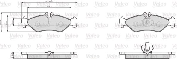 Valeo 872621 - Гальмівні колодки, дискові гальма autozip.com.ua