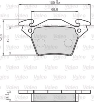 Valeo 872020 - Гальмівні колодки, дискові гальма autozip.com.ua