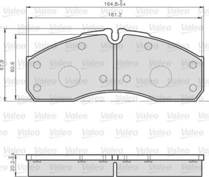 Valeo 872160 - Гальмівні колодки, дискові гальма autozip.com.ua