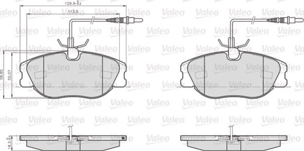 Valeo 872801 - Гальмівні колодки, дискові гальма autozip.com.ua