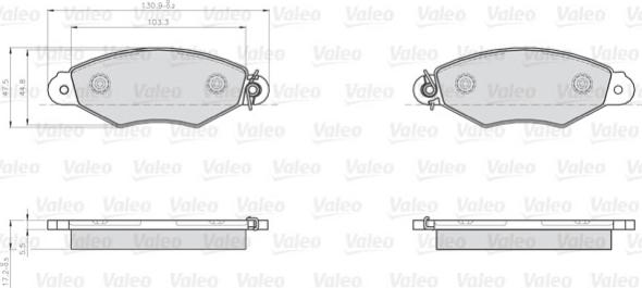 Valeo 872807 - Гальмівні колодки, дискові гальма autozip.com.ua