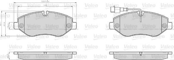 Valeo 872230 - Гальмівні колодки, дискові гальма autozip.com.ua