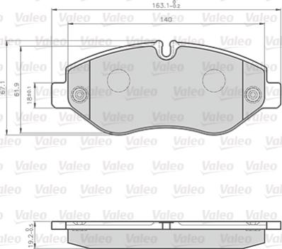 Valeo 872229 - Гальмівні колодки, дискові гальма autozip.com.ua