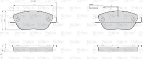 Valeo 872708 - Гальмівні колодки, дискові гальма autozip.com.ua