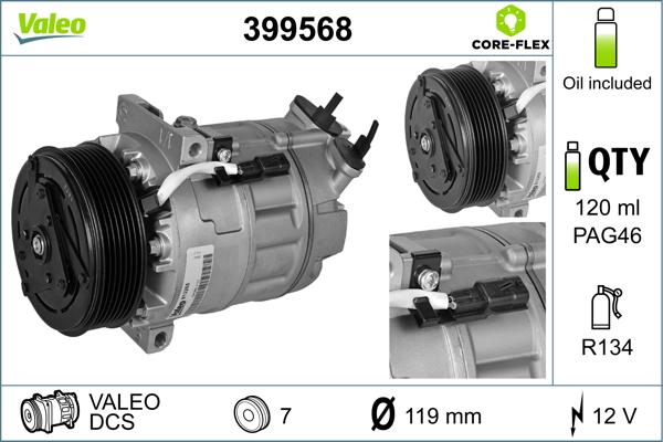 Valeo 399568 - Компресор, кондиціонер autozip.com.ua