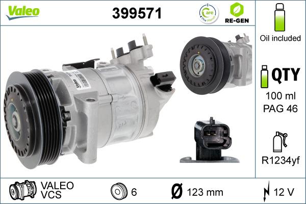 Valeo 399571 - Компресор, кондиціонер autozip.com.ua