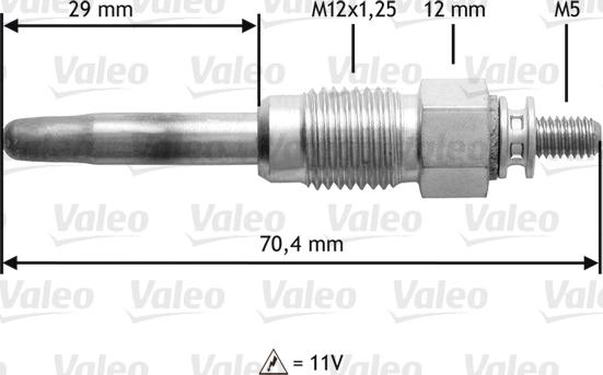VALEO 345190 - Свічка розжарювання autozip.com.ua