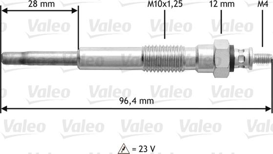 VALEO 345 198 - Свічка розжарювання autozip.com.ua