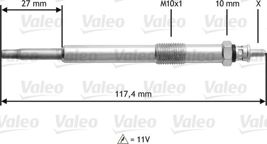 VALEO 345143 - Свічка розжарювання autozip.com.ua