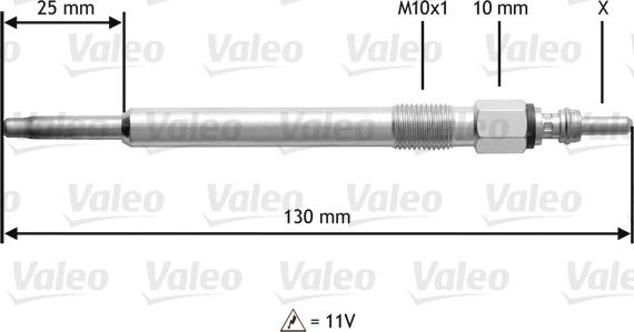 VALEO 345 166 - Свічка розжарювання autozip.com.ua