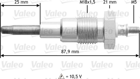 Valeo 345 167 - Свічка розжарювання autozip.com.ua