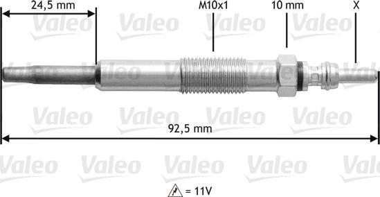 VALEO 345109 - Свічка розжарювання autozip.com.ua
