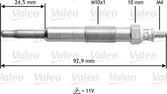 Valeo 345106 - Свічка розжарювання autozip.com.ua