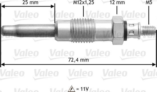 VALEO 345100 - Свічка розжарювання autozip.com.ua