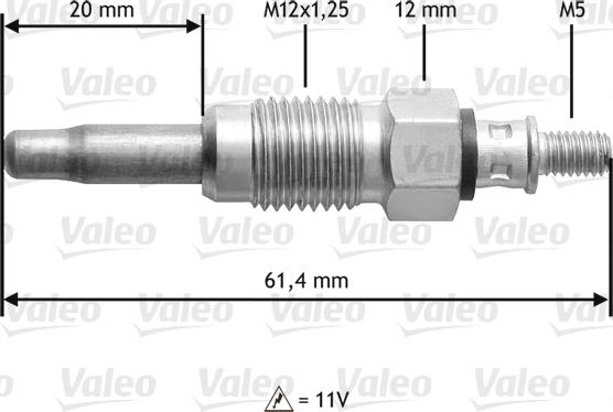 VALEO 345108 - Свічка розжарювання autozip.com.ua