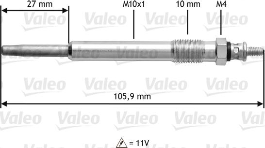 VALEO 345103 - Свічка розжарювання autozip.com.ua