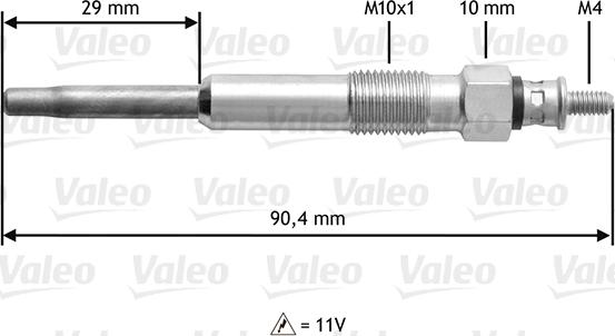 VALEO 345102 - Свічка розжарювання autozip.com.ua