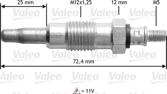 VALEO 345119 - Свічка розжарювання autozip.com.ua
