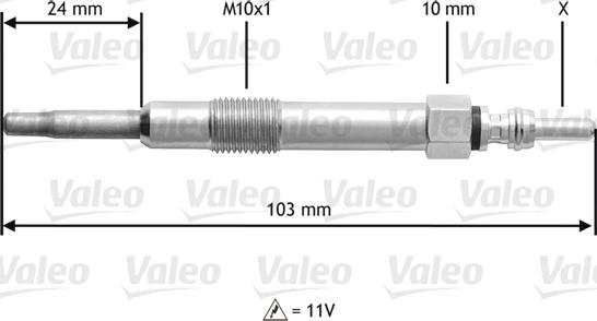 VALEO 345114 - Свічка розжарювання autozip.com.ua