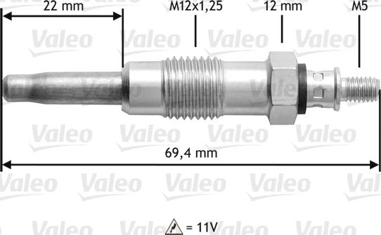 VALEO 345116 - Свічка розжарювання autozip.com.ua