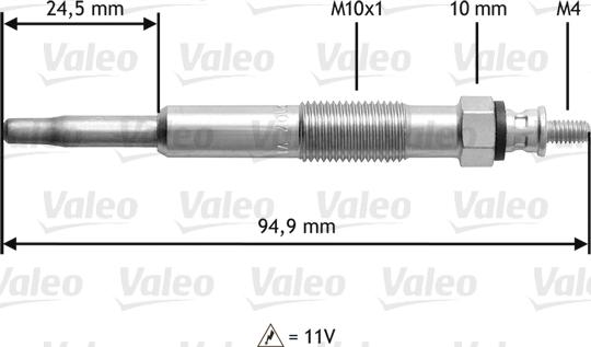 VALEO 345110 - Свічка розжарювання autozip.com.ua