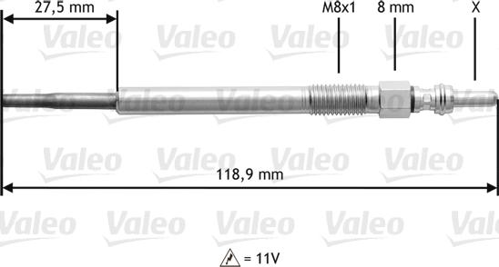 VALEO 345118 - Свічка розжарювання autozip.com.ua