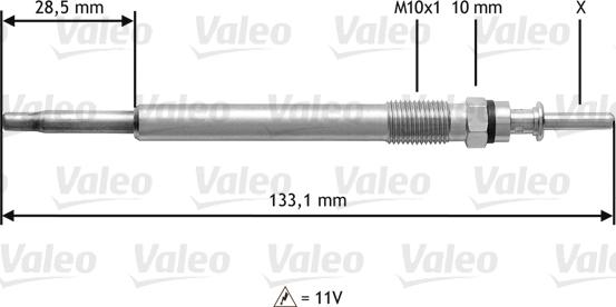 Valeo 345113 - Свічка розжарювання autozip.com.ua