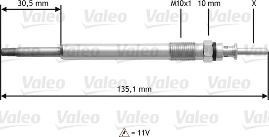 VALEO 345112 - Свічка розжарювання autozip.com.ua