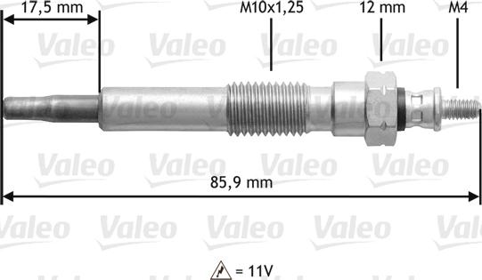 VALEO 345117 - Свічка розжарювання autozip.com.ua