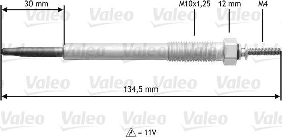 Valeo 345 185 - Свічка розжарювання autozip.com.ua