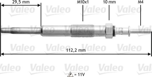 VALEO 345135 - Свічка розжарювання autozip.com.ua
