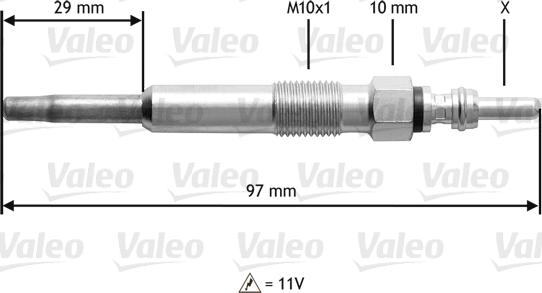 Valeo 345136 - Свічка розжарювання autozip.com.ua