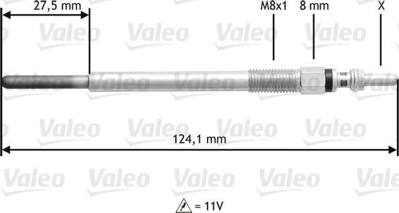 VALEO 345138 - Свічка розжарювання autozip.com.ua