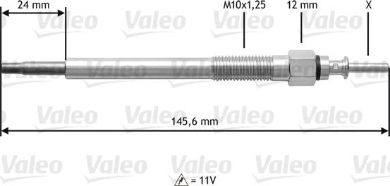 Valeo 345133 - Свічка розжарювання autozip.com.ua