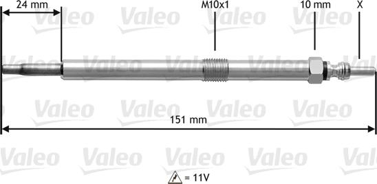 VALEO 345120 - Свічка розжарювання autozip.com.ua