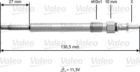 VALEO 345121 - Свічка розжарювання autozip.com.ua