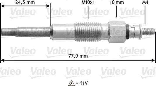 VALEO 345128 - Свічка розжарювання autozip.com.ua