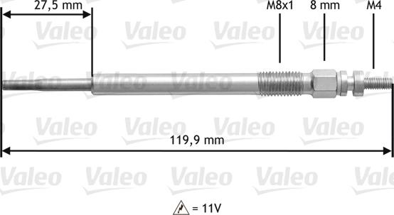 VALEO 345123 - Свічка розжарювання autozip.com.ua
