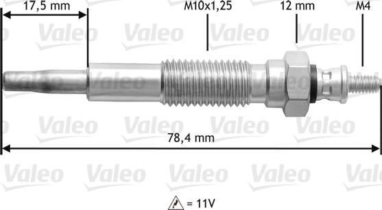 Valeo 345214 - Свічка розжарювання autozip.com.ua