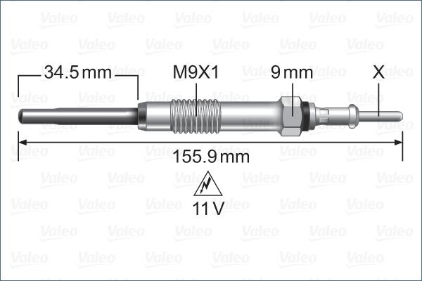 Valeo 345228 - Свічка розжарювання autozip.com.ua