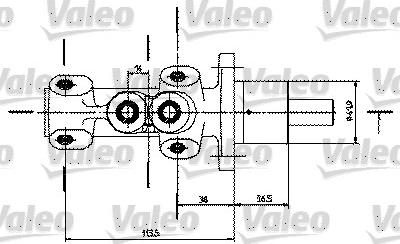 Valeo 350725 - Головний гальмівний циліндр autozip.com.ua