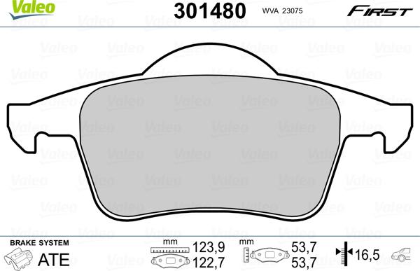 VALEO 301480 - Гальмівні колодки, дискові гальма autozip.com.ua