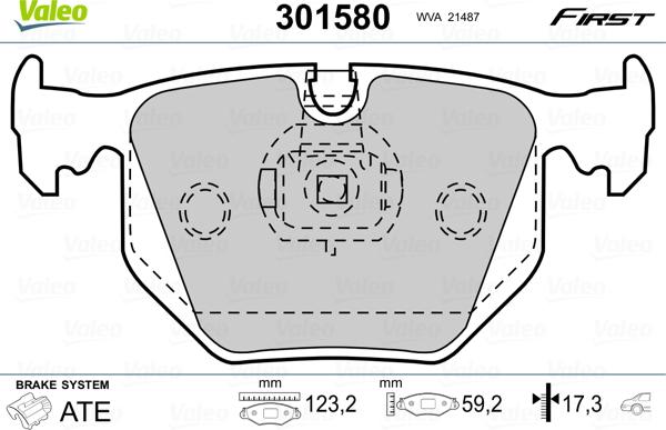 VALEO 301580 - Гальмівні колодки, дискові гальма autozip.com.ua