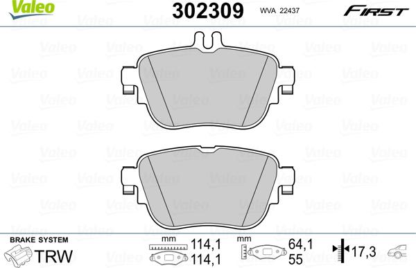 Valeo 302309 - Гальмівні колодки, дискові гальма autozip.com.ua