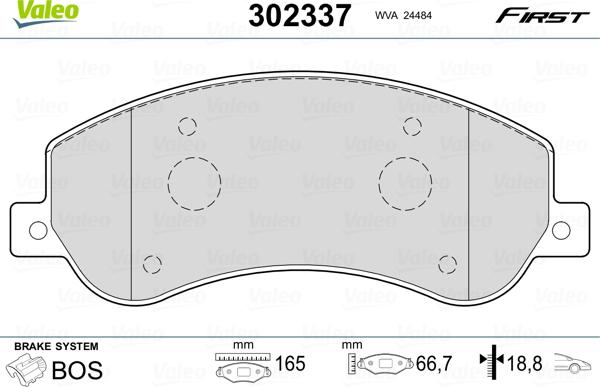 VALEO 302337 - Гальмівні колодки, дискові гальма autozip.com.ua