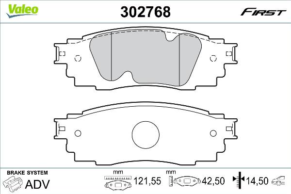VALEO 302768 - Гальмівні колодки, дискові гальма autozip.com.ua