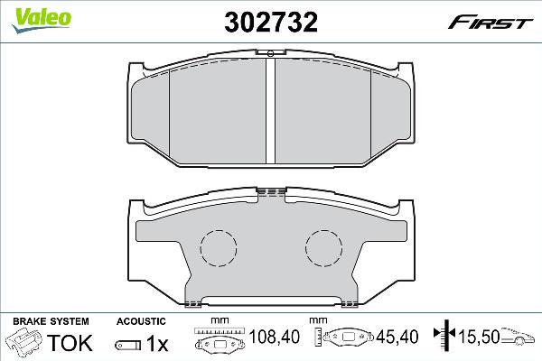 VALEO 302732 - Гальмівні колодки, дискові гальма autozip.com.ua