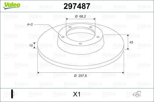 Valeo 297487 - Гальмівний диск autozip.com.ua