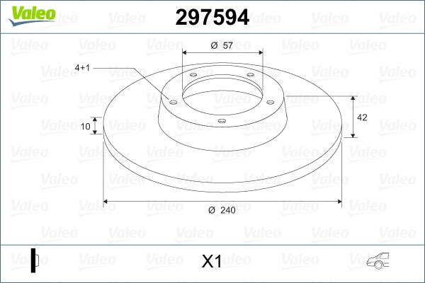 Valeo 297594 - Гальмівний диск autozip.com.ua